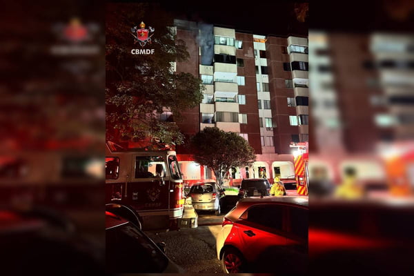 Susto na madrugada: incêndio atinge apartamento em prédio da Asa Norte