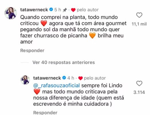 Rafa Vitti faz cena quente em novela e Tatá Werneck reage na web: veja
