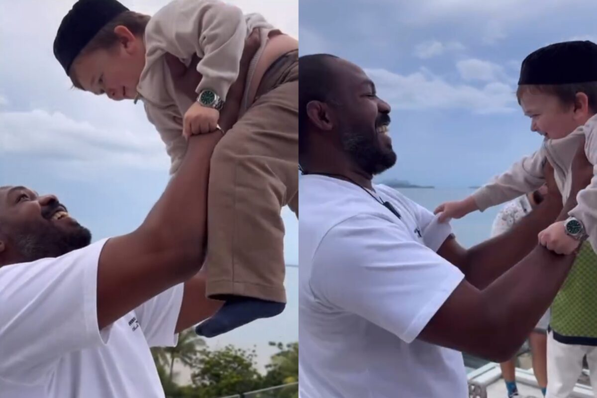 Vídeo: Jon Jones pega Hasbulla, influenciador de 22 anos, no colo