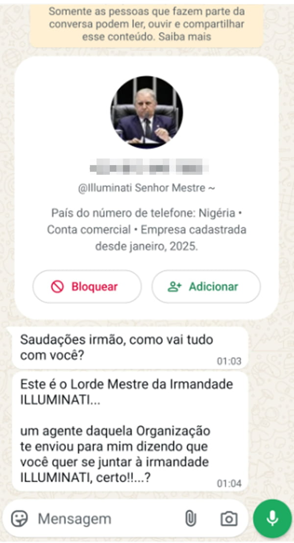 Nigeriano usa foto de Izalci para vender anel: “Sou mestre illuminati”
