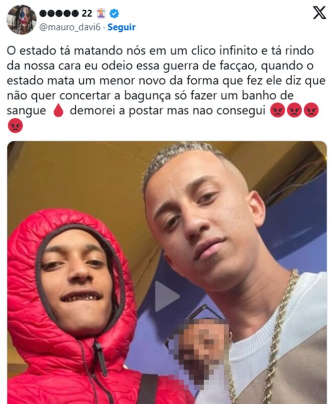 Oruam critica o Estado ao homenagear segurança de TH morto pelo Bope