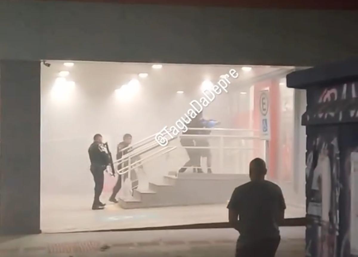 Morador de rua taca fogo em banco e tenta levar dinheiro em Taguatinga