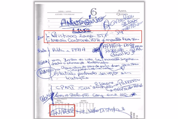 Agenda de suspeito de pistolagem cita Pacheco, Moraes e Zanin; veja