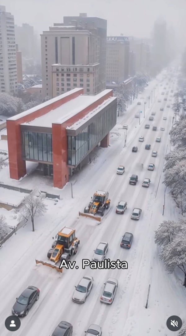 Neve em São Paulo: vídeo com IA mostra como ficaria a cidade. Veja