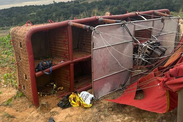 Vídeo mostra queda de balão que matou mulher grávida no interior de SP