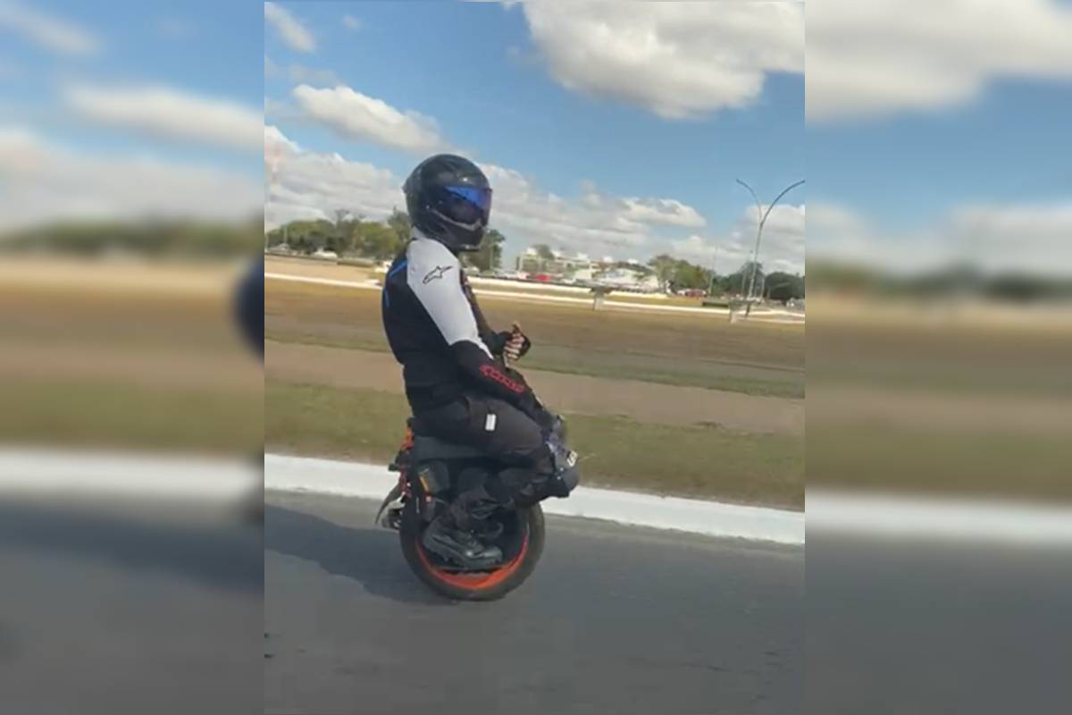 Vídeo: monociclo irregular chama a atenção ao circular por ruas do DF